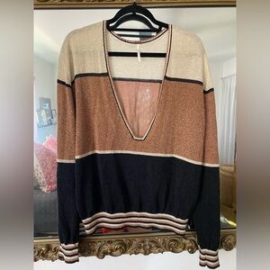 Free People sparkle stripe knit